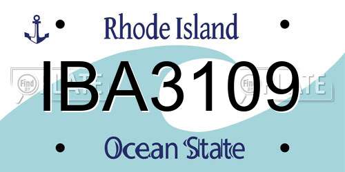 IBA3109 Rhode Island License Plate
