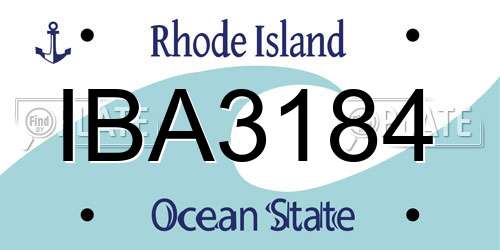 IBA3184 Rhode Island License Plate