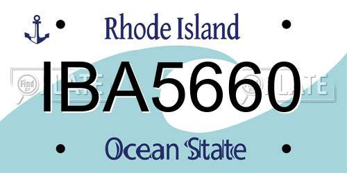 IBA5660 Rhode Island License Plate