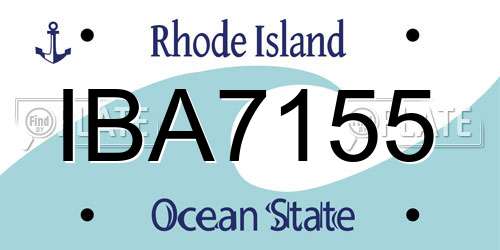 IBA7155 Rhode Island License Plate