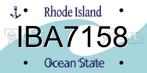 IBA7158 Rhode Island License Plate