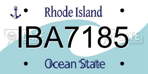 IBA7185 Rhode Island License Plate