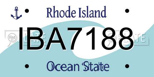 IBA7188 Rhode Island License Plate