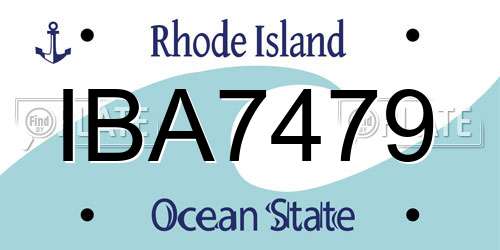 IBA7479 Rhode Island License Plate