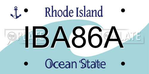 IBA86A Rhode Island License Plate