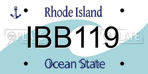 IBB119 Rhode Island License Plate