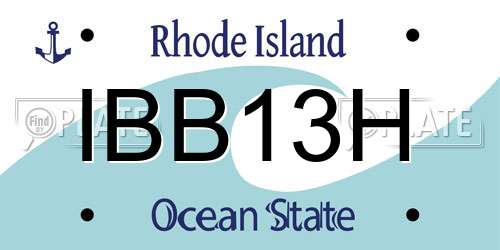 IBB13H Rhode Island License Plate