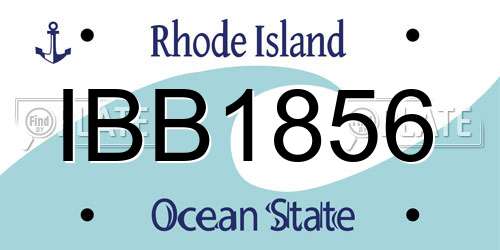 IBB1856 Rhode Island License Plate