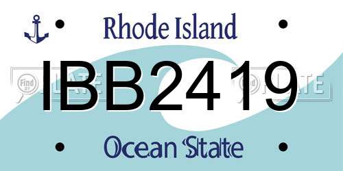 IBB2419 Rhode Island License Plate