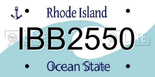 IBB2550 Rhode Island License Plate