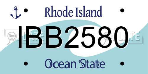 IBB2580 Rhode Island License Plate