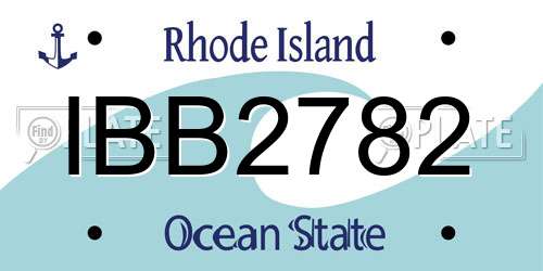 IBB2782 Rhode Island License Plate