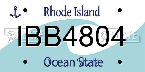IBB4804 Rhode Island License Plate