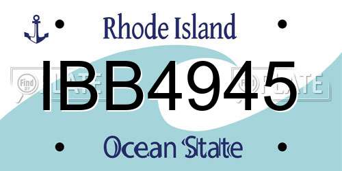 IBB4945 Rhode Island License Plate