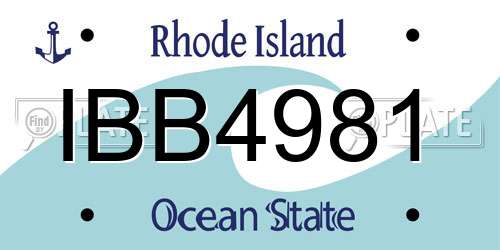 IBB4981 Rhode Island License Plate