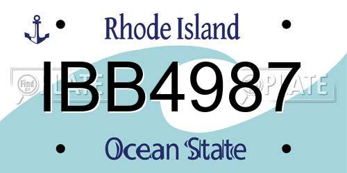 IBB4987 Rhode Island License Plate