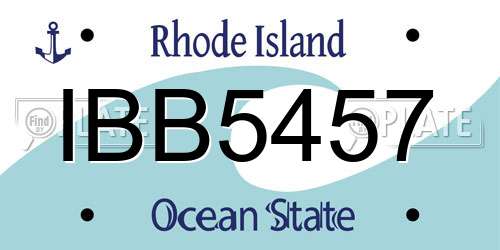 IBB5457 Rhode Island License Plate
