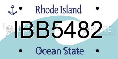 IBB5482 Rhode Island License Plate