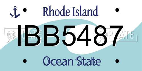 IBB5487 Rhode Island License Plate