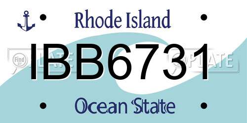 IBB6731 Rhode Island License Plate
