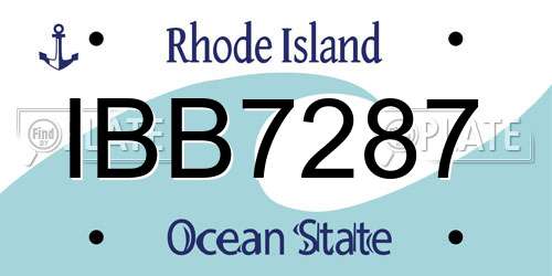IBB7287 Rhode Island License Plate