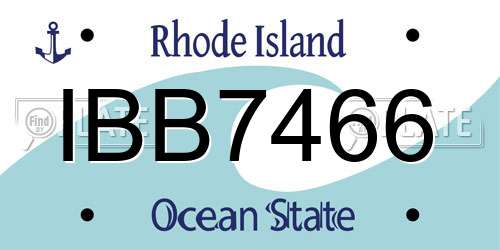 IBB7466 Rhode Island License Plate