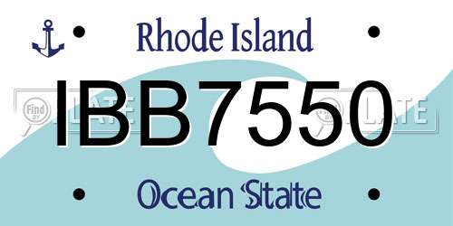 IBB7550 Rhode Island License Plate