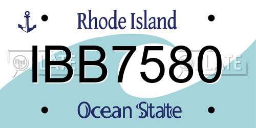 IBB7580 Rhode Island License Plate