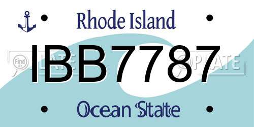 IBB7787 Rhode Island License Plate