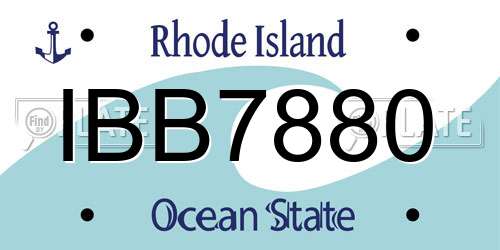 IBB7880 Rhode Island License Plate