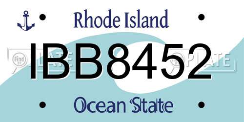 IBB8452 Rhode Island License Plate