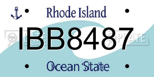IBB8487 Rhode Island License Plate