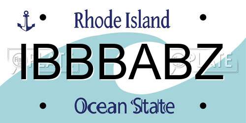 IBBBABZ Rhode Island License Plate