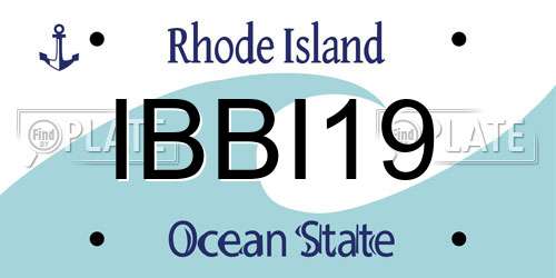 IBBI19 Rhode Island License Plate