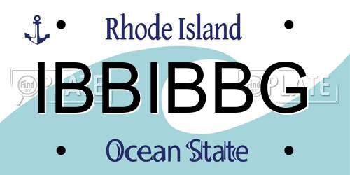 IBBIBBG Rhode Island License Plate