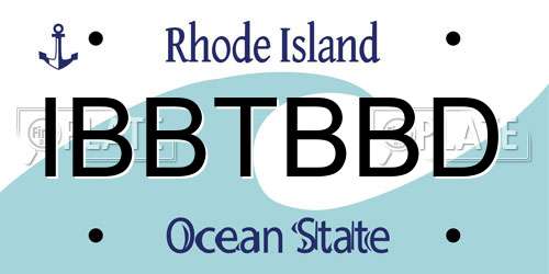 IBBTBBD Rhode Island License Plate