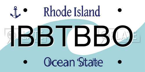 IBBTBBO Rhode Island License Plate