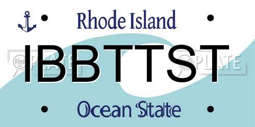 IBBTTST Rhode Island License Plate