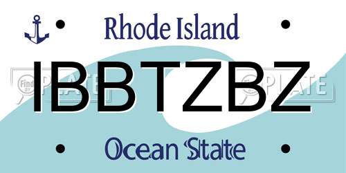 IBBTZBZ Rhode Island License Plate