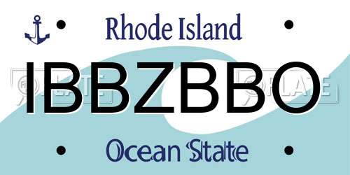 IBBZBBO Rhode Island License Plate