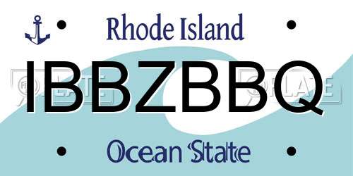 IBBZBBQ Rhode Island License Plate