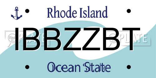 IBBZZBT Rhode Island License Plate
