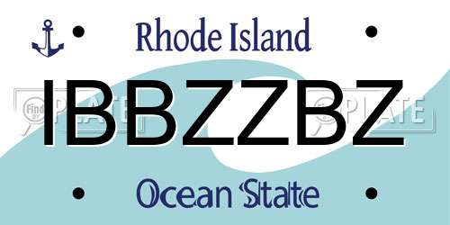 IBBZZBZ Rhode Island License Plate