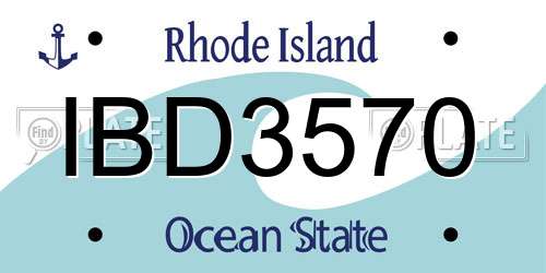 IBD3570 Rhode Island License Plate