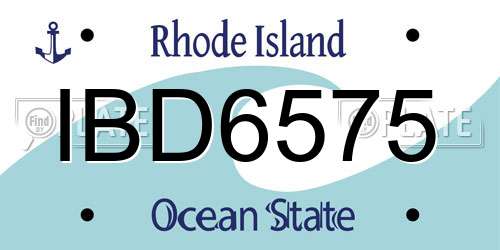 IBD6575 Rhode Island License Plate