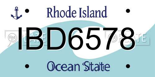 IBD6578 Rhode Island License Plate