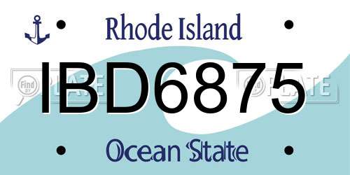 IBD6875 Rhode Island License Plate