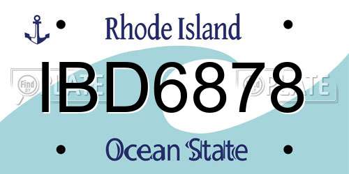 IBD6878 Rhode Island License Plate