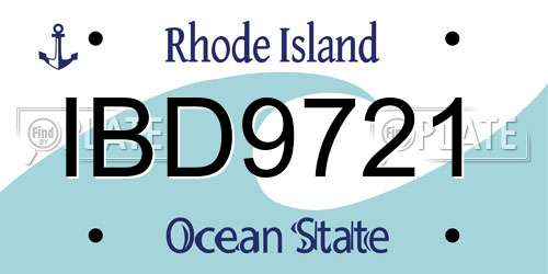 IBD9721 Rhode Island License Plate