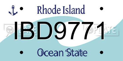 IBD9771 Rhode Island License Plate